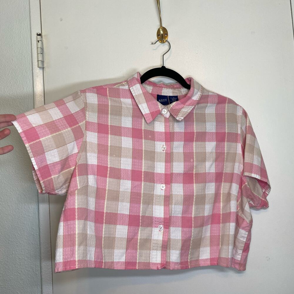 Basic Editions 90s Cropped Button Up Cottage Cabi… - image 6